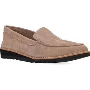 EILEEN FISHER Essa Slip-On Suede Loafer Shoe Size 9 Marble Beige Office Business